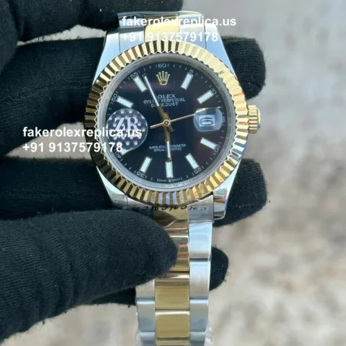 Rolex Datejust Black Index Oyster Replica Watch