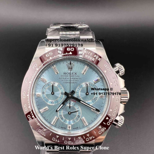 Rolex Daytona Ice Blue Baguette Super Clone Watch | 4130 | COD