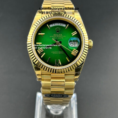 Rolex Day Date Ombre Green Super Clone Watch | 1:1 Accurate Day Date Correction | COD