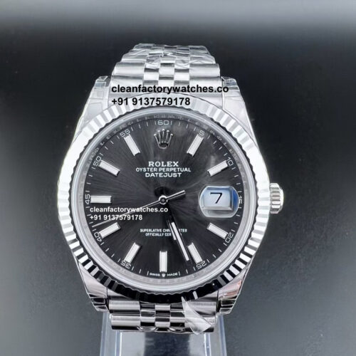 Rolex Rhodium Gray Dial Jubilee 1:1 Super Clone Watch | Accurate ETA 3235 Movement | COD