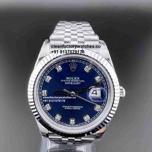 Rolex Blue Diamond Scale Datejust Super Clone Watch | Swiss Clone 3235 | COD