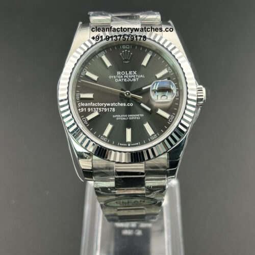 Rolex Datejust Rhodium Oyster 1:1 Super Clone Watch | Swiss Clone 3235 Movement