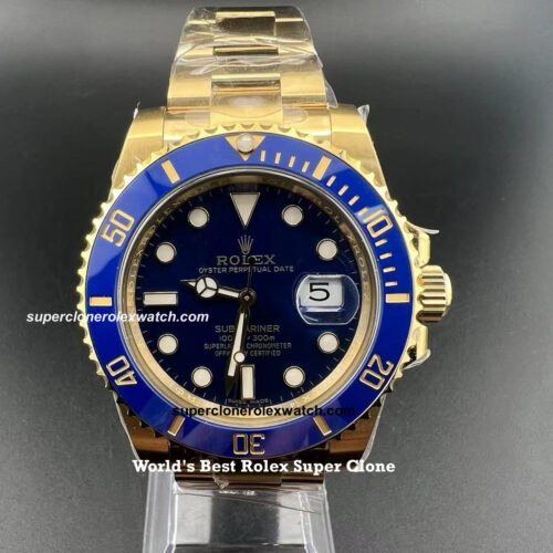 Rolex Submariner Yellow Gold Blue Dial Super Clone | COD | ETA 3235
