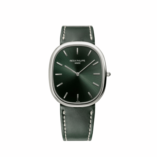 Patek Philippe Golden Ellipse 3738/100G-014 White Gold Olive Green Dial 1:1 Super Clone Watch