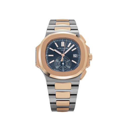 Patek Philippe Nautilus 5980/1AR-001 Chronograph Two-Tone Rose Gold Blue Dial 1:1 Super Clone Watch