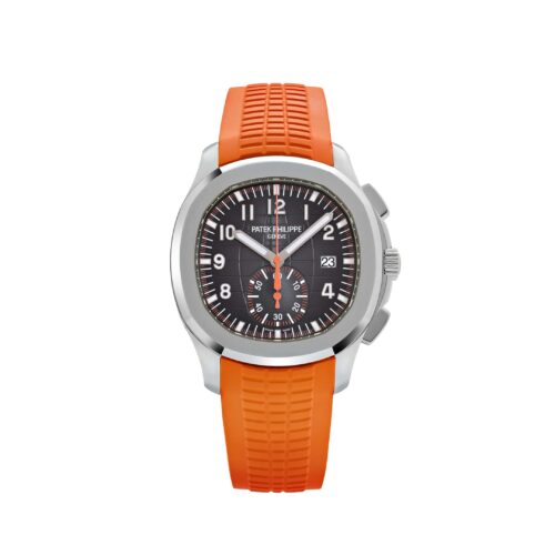 Patek Philippe Aquanaut 5968A-001 Chronograph Stainless Steel Black Dial Orange Strap 1:1 Super Clone Watch